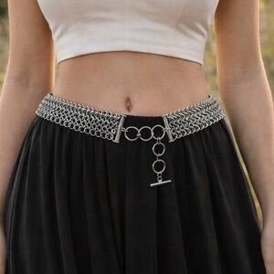 Unique Silver Mesh Chain Belt 34”